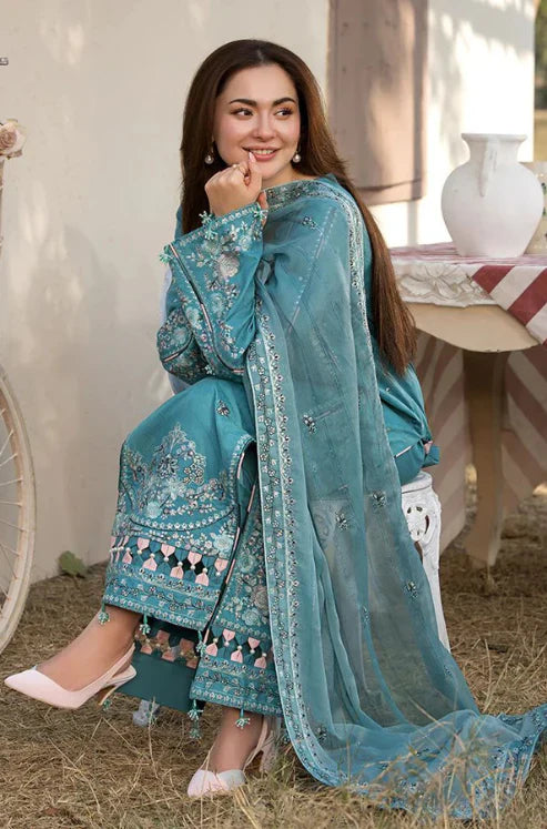 ALLYS - 3PC LAWN EMBROIDERED SHIRT WITH BAMBER CHIFFON EMBROIDERED READY TO WEAR DUPATTA (WM-402)