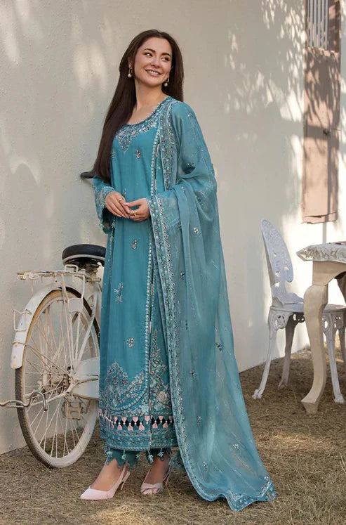 ALLYS - 3PC LAWN EMBROIDERED SHIRT WITH BAMBER CHIFFON EMBROIDERED READY TO WEAR DUPATTA (WM-402)