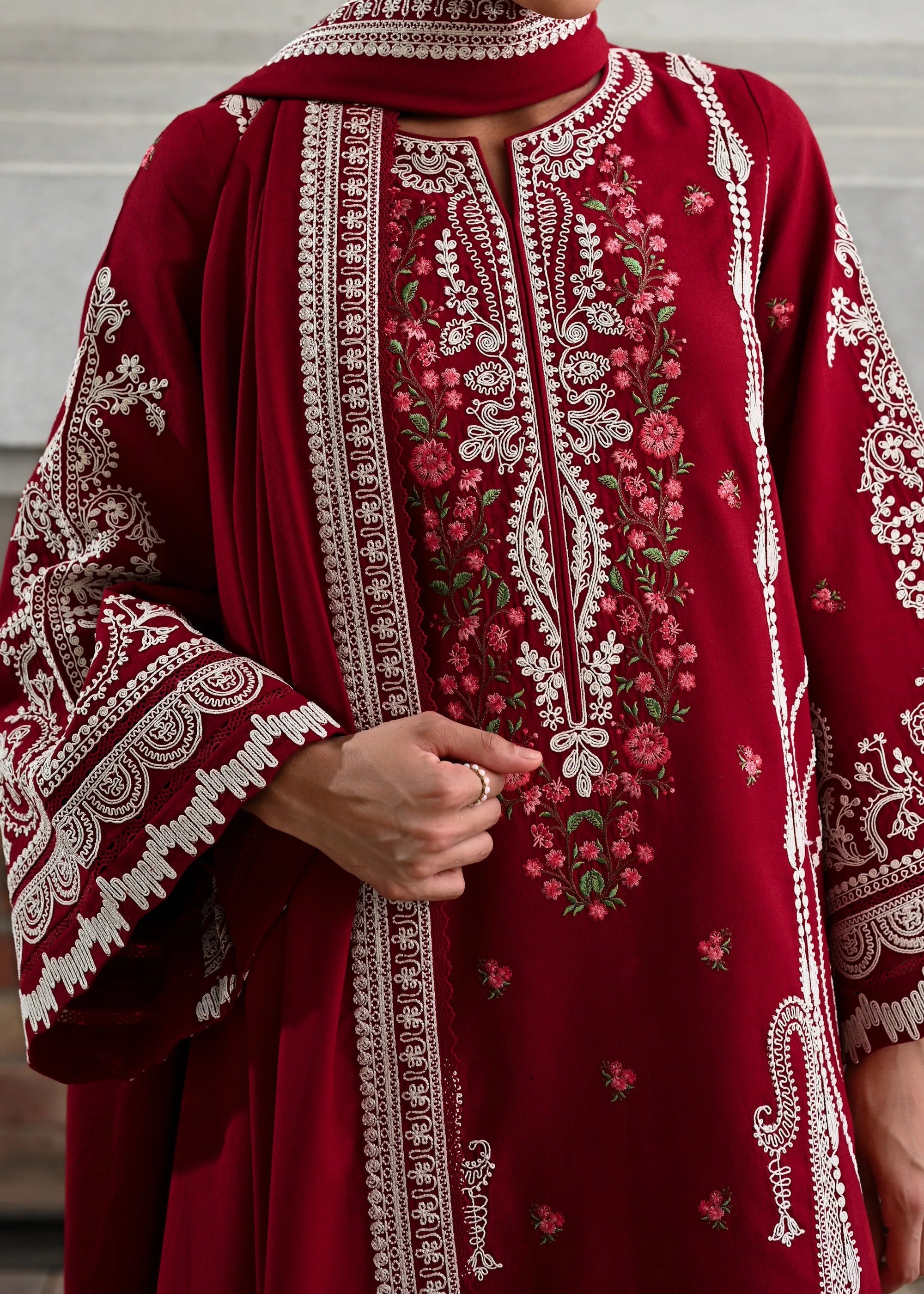 ZAIB | REDDISH | UNSTITCHED LAWN 3PC