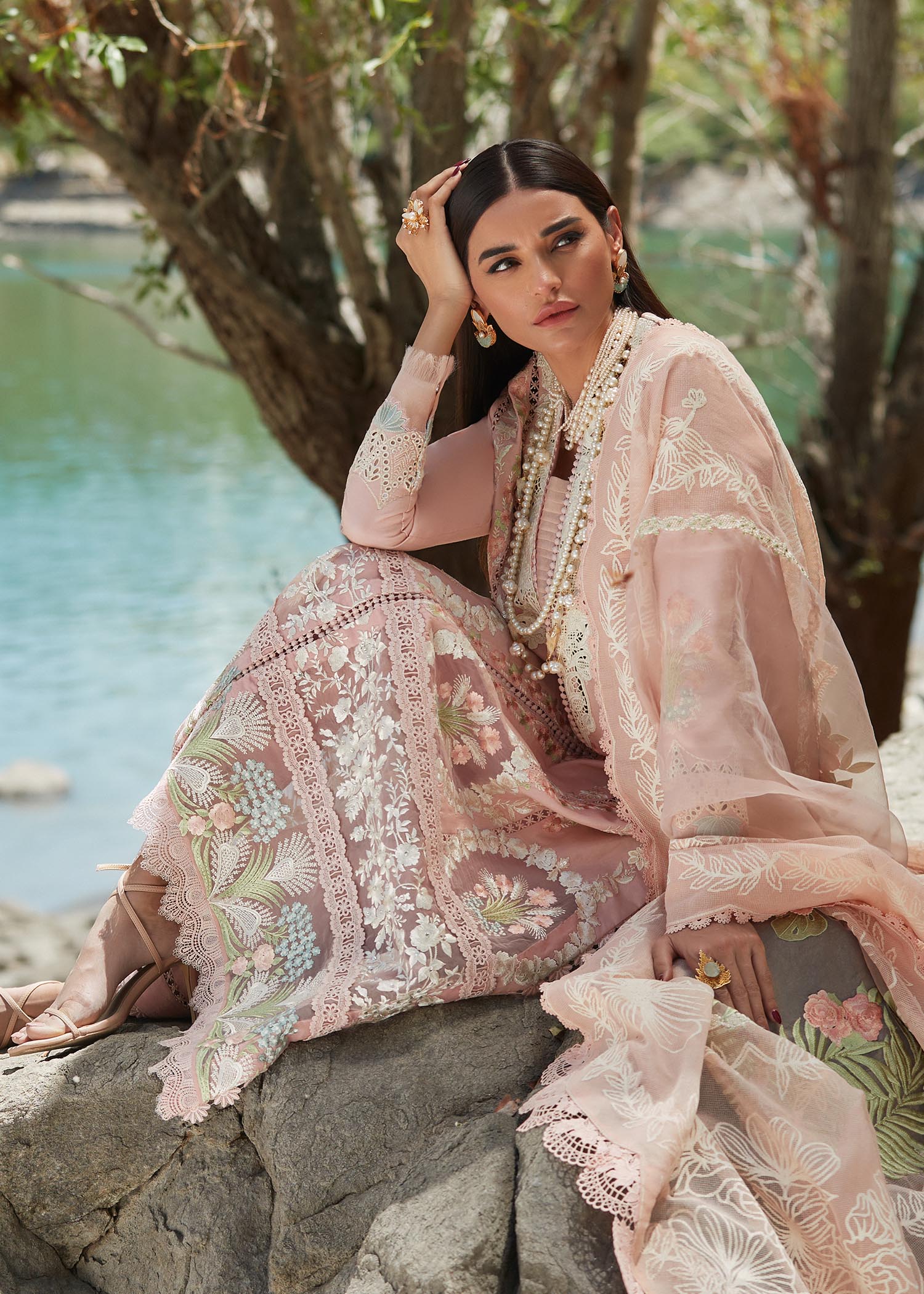 CRIMSON | Chikkankari Affair | UNSTITCHED LAWN EID 3PC COLLECTION