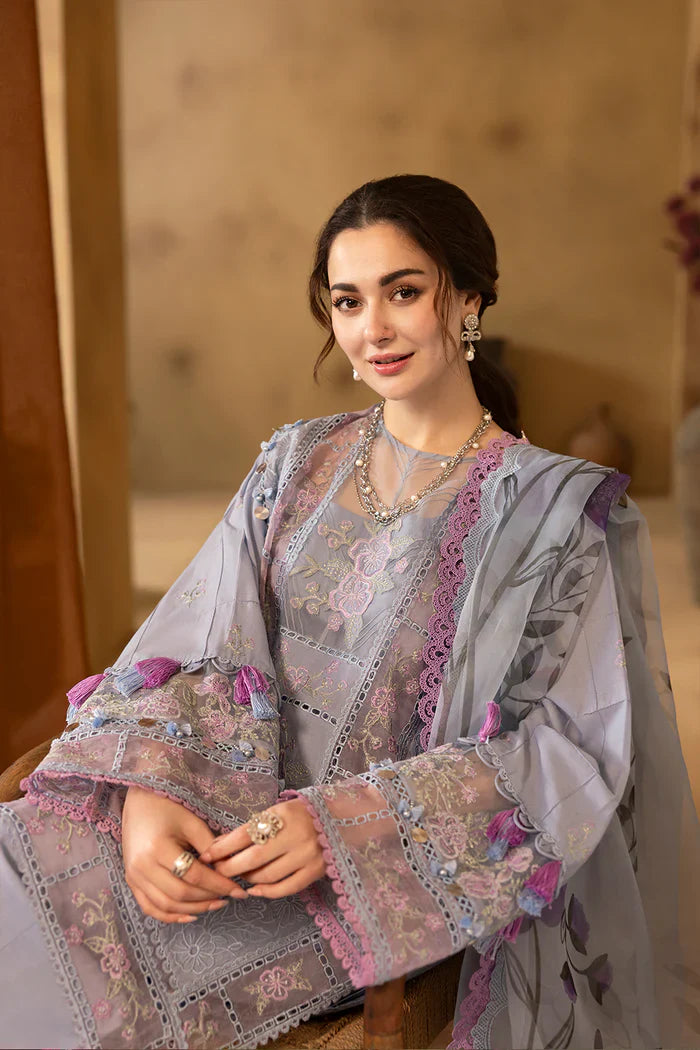 SAIRA RIZWAN - 3PC LAWN EMBROIDERED SHIRT WITH CHIFFON  EMBROIDERED READY TO WEAR DUPATTA (WM-404)