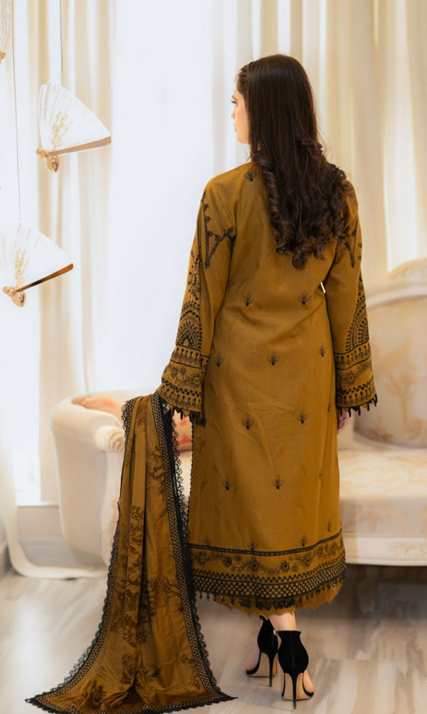 LIBAAS | MEHNDI | UNSTITCHED LAWN 3PC