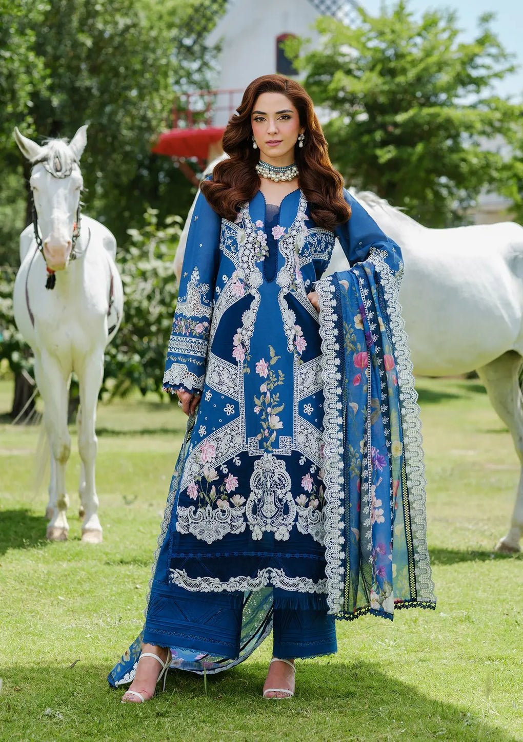 ELAF | ZIVA | TEAL BLUE | UNSTITCHED LAWN 3PC