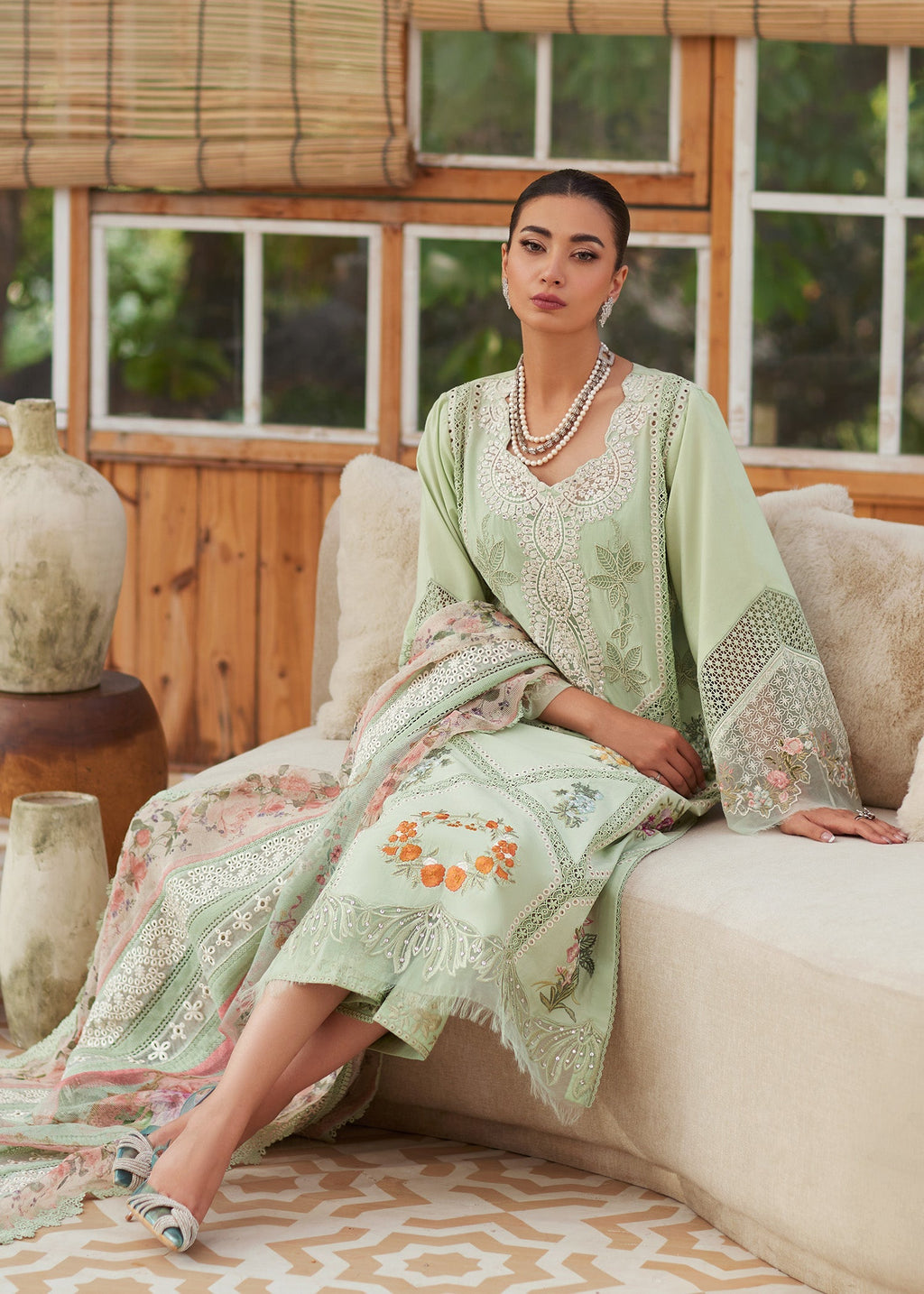 CRIMSON | MINT | SUMMER UNSTITCHED LAWN 3PC