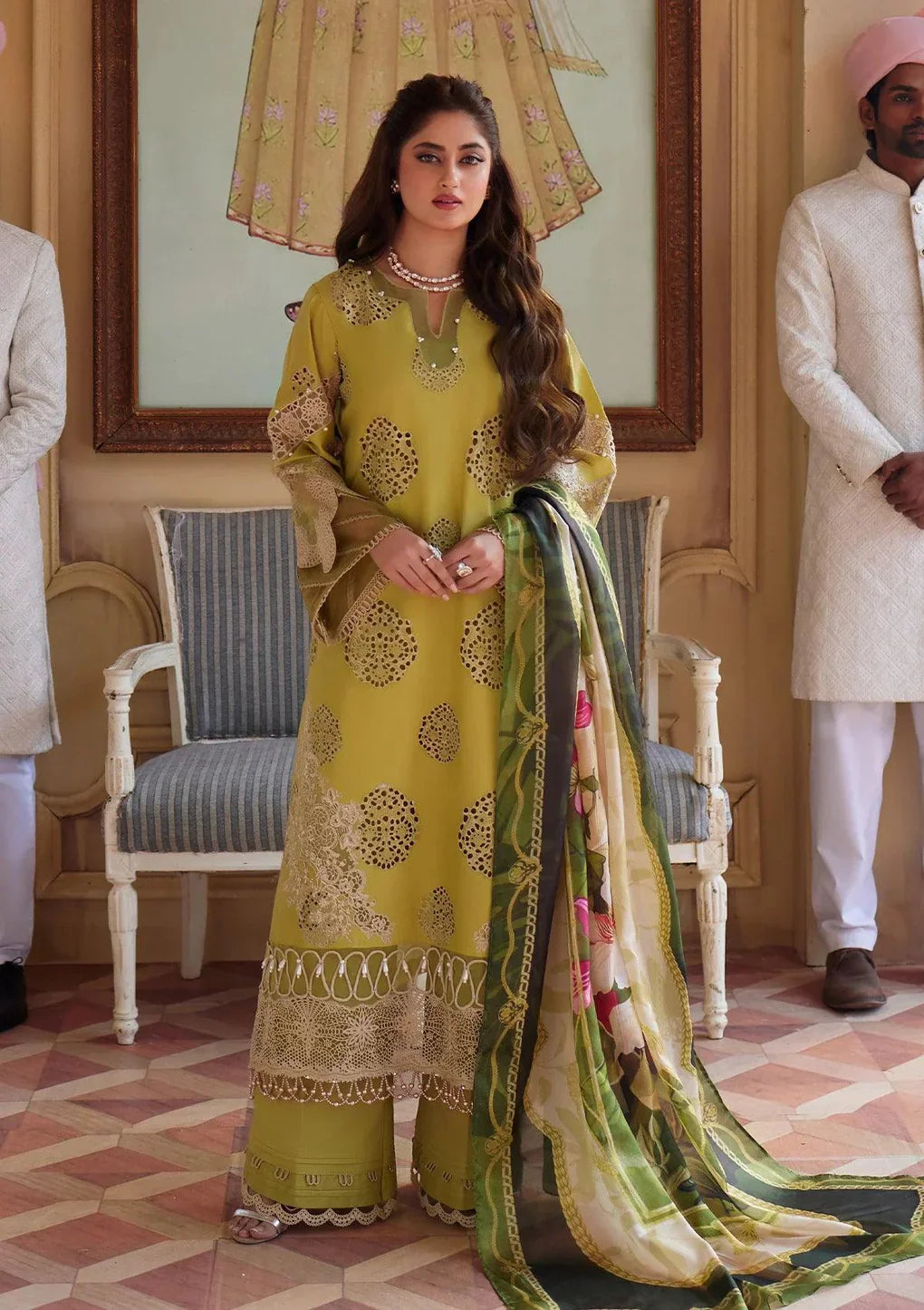 ELAF - 3PC LAWN EMBROIDERED SHIRT WITH PRINTED CHIFFON DUPATTA (WM-408)