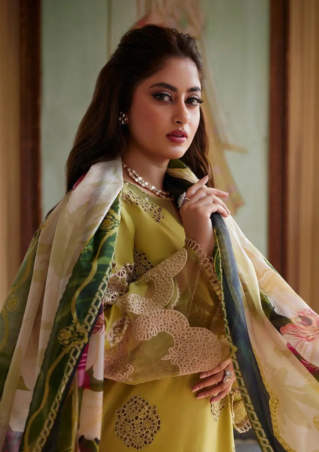 ELAF - 3PC LAWN EMBROIDERED SHIRT WITH PRINTED CHIFFON DUPATTA (WM-408)