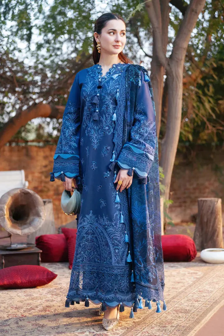 JADE | OMBRE | ROYAL BLUE UNSTITCHED LAWN 3PC