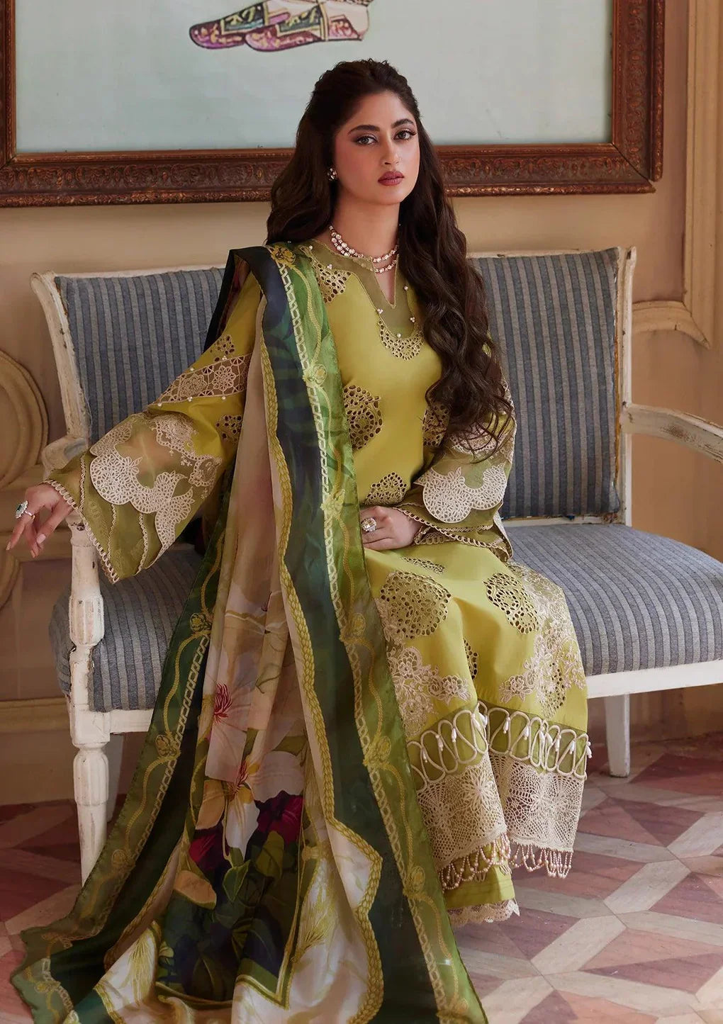 ELAF - 3PC LAWN EMBROIDERED SHIRT WITH PRINTED CHIFFON DUPATTA (WM-408)