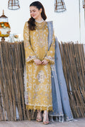 Qalamkar Mastred Embroidered Lawn 3pc with Embroidered Slub Net dupatta