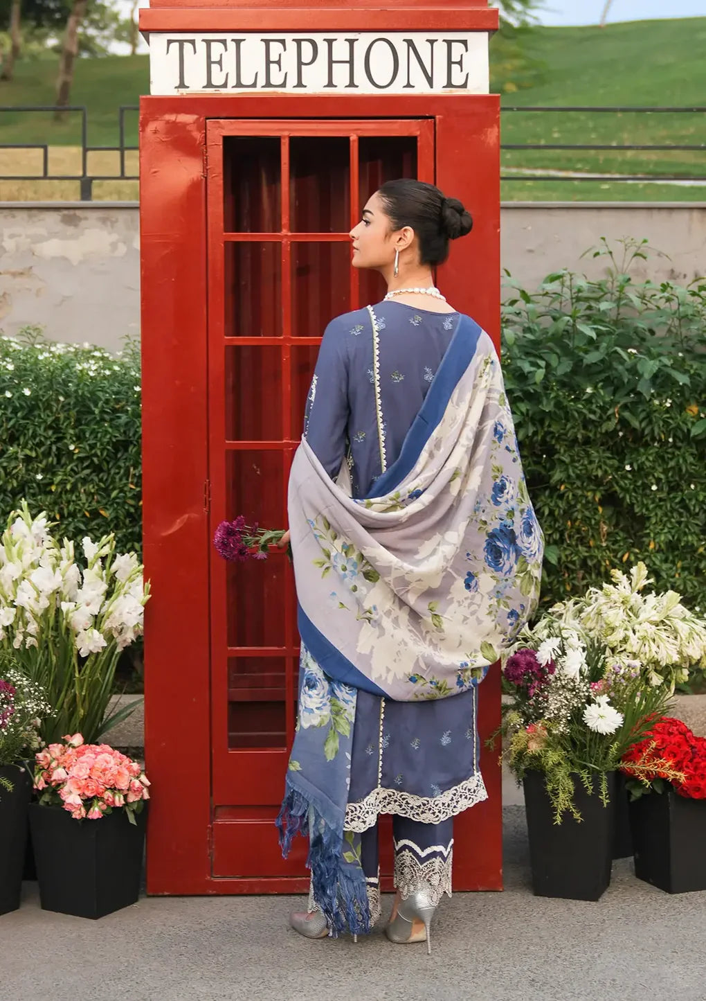 ELAF - 3PC LAWN EMBROIDERED SHIRT WITH PRINTED CHIFFON DUPATTA (WM-409)