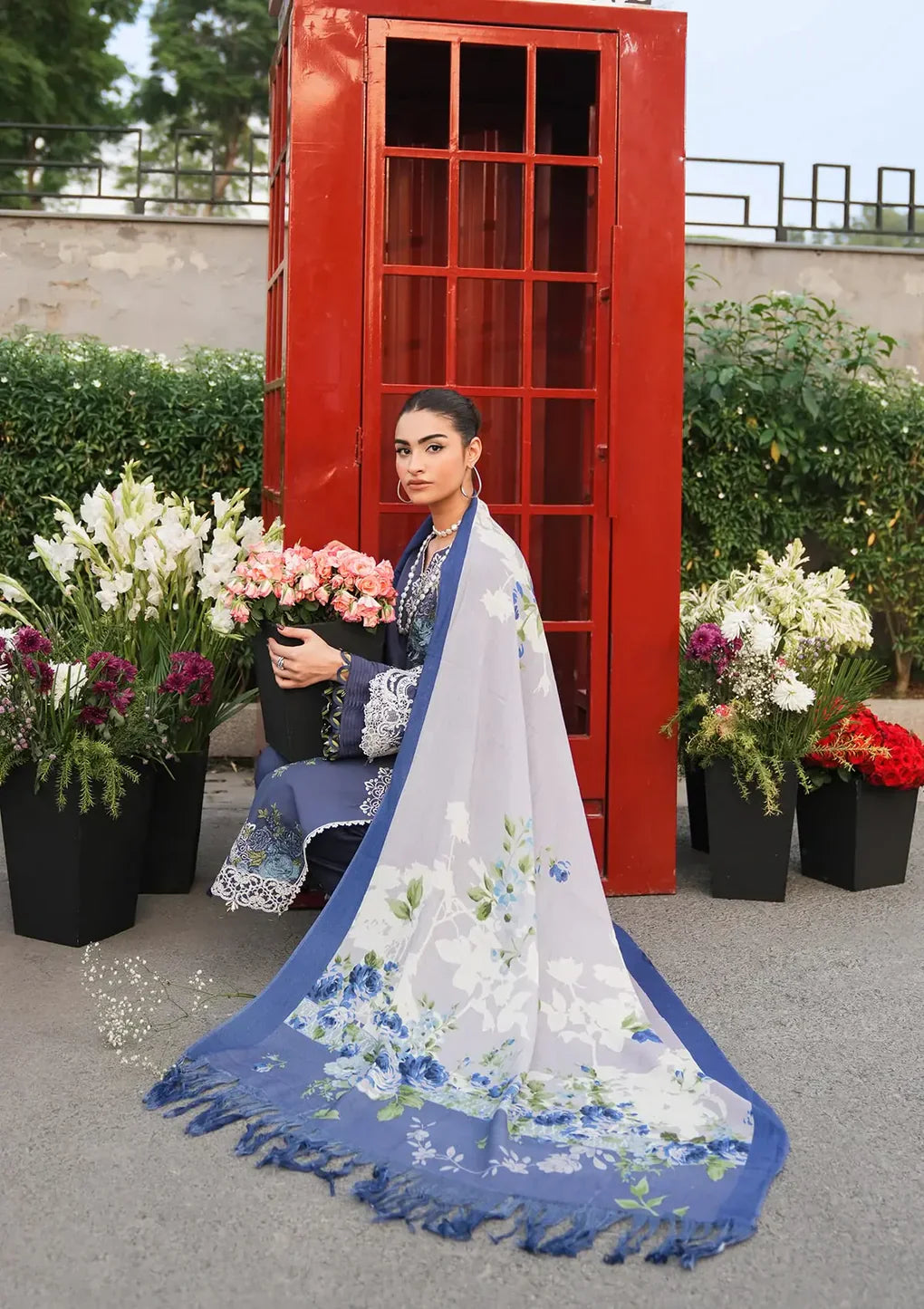 ELAF - 3PC LAWN EMBROIDERED SHIRT WITH PRINTED CHIFFON DUPATTA (WM-409)