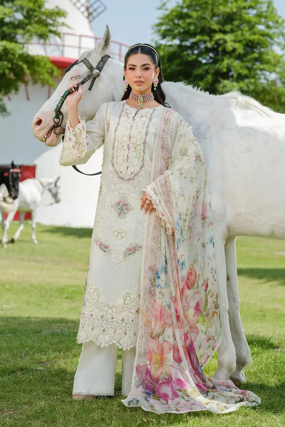 ELAF | WHITE EMPRESS | UNSTITCHED LAWN 3PC