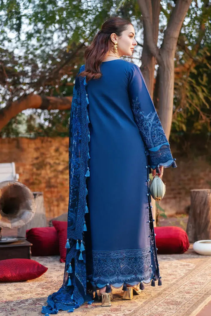 JADE | OMBRE | ROYAL BLUE UNSTITCHED LAWN 3PC