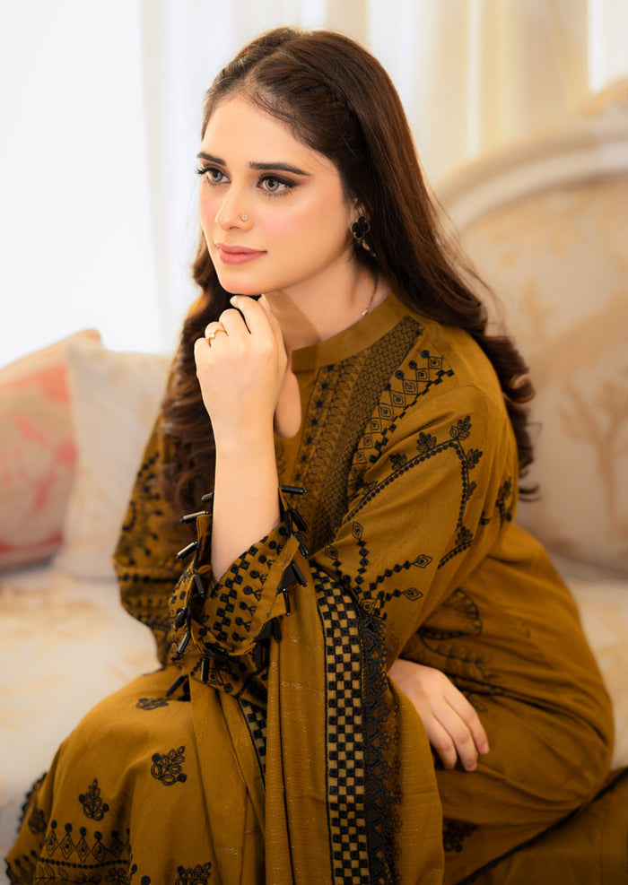 LIBAAS | MEHNDI | UNSTITCHED LAWN 3PC