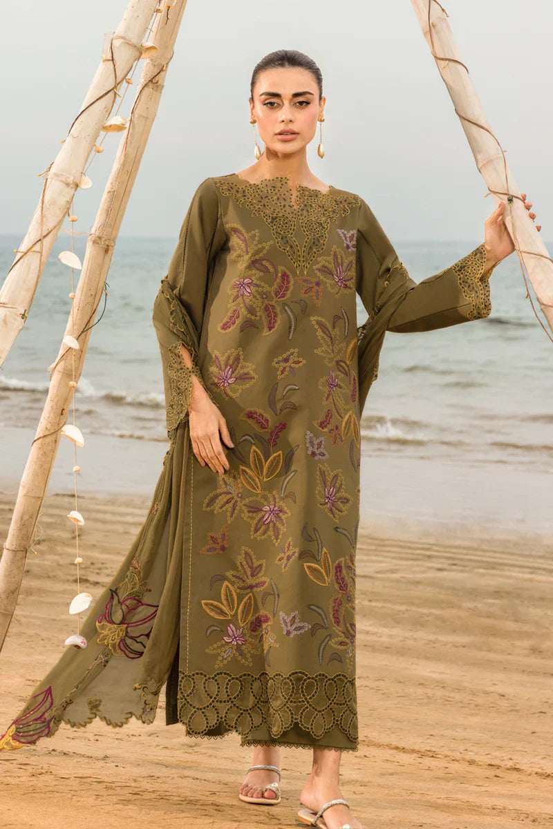 RANG RASIYA - 3PC LAWN EMBROIDERED SHIRT WITH COTTON NET EMBROIDERED DUPATTA (WM-417)