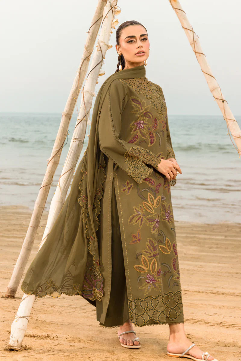 RANG RASIYA - 3PC LAWN EMBROIDERED SHIRT WITH COTTON NET EMBROIDERED DUPATTA (WM-417)