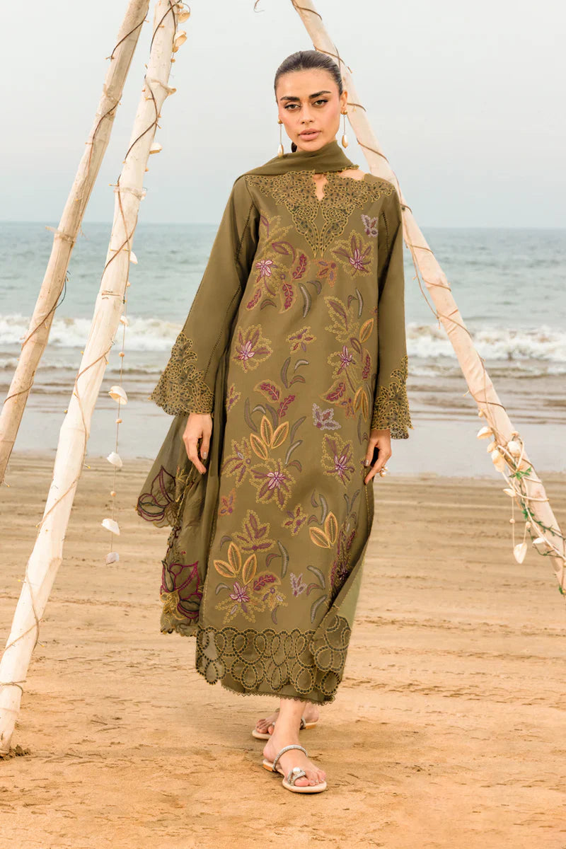 RANG RASIYA - 3PC LAWN EMBROIDERED SHIRT WITH COTTON NET EMBROIDERED DUPATTA (WM-417)