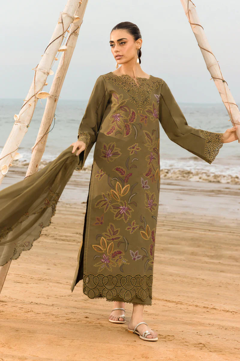 RANG RASIYA - 3PC LAWN EMBROIDERED SHIRT WITH COTTON NET EMBROIDERED DUPATTA (WM-417)