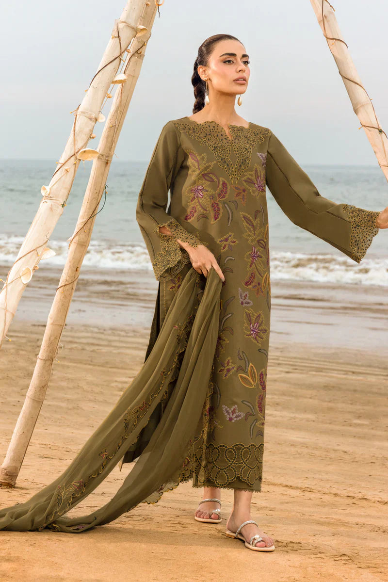 RANG RASIYA - 3PC LAWN EMBROIDERED SHIRT WITH COTTON NET EMBROIDERED DUPATTA (WM-417)