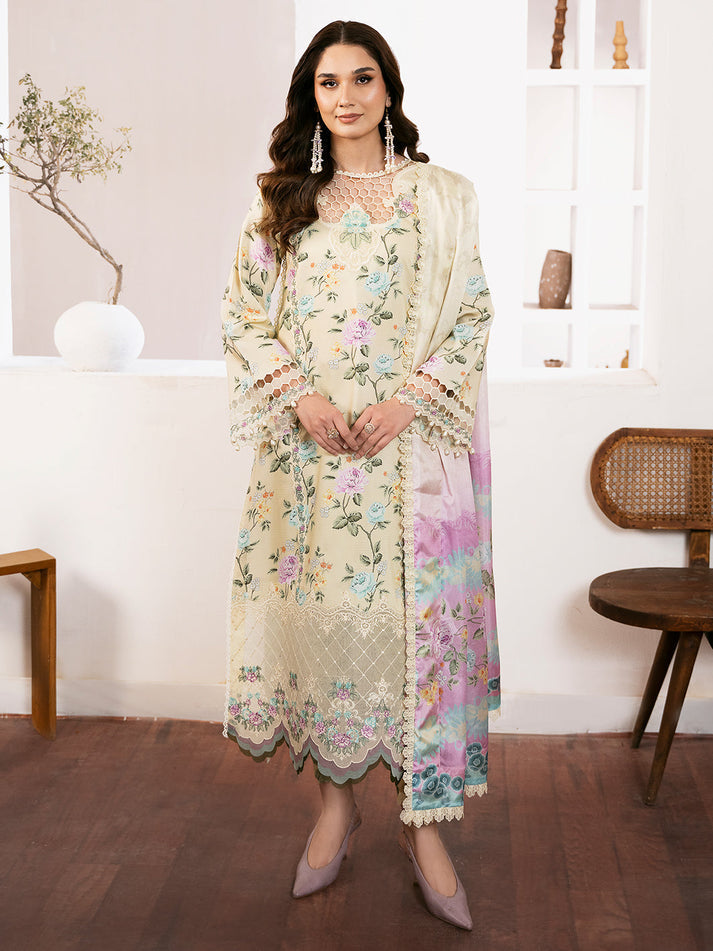 BIN ILYAS | NOURA | UNSTITCHED SUMMER LAWN 3PC