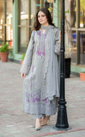 LIBAAS | GREY | UNSTITCHED LAWN 3PC