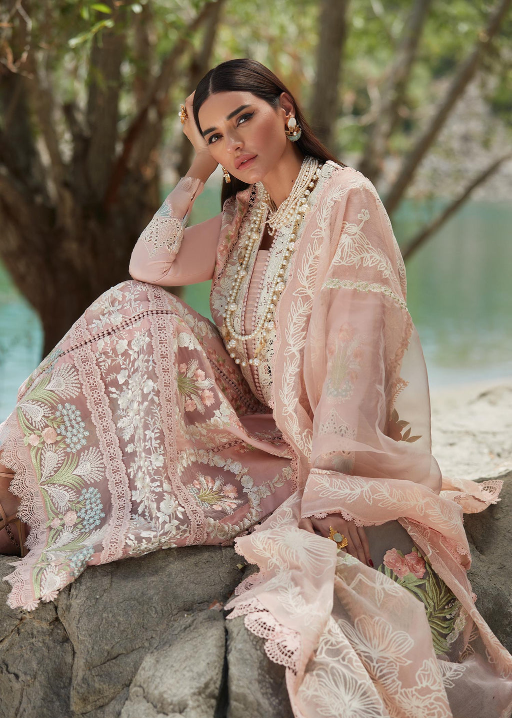 CRIMSON | Chikkankari Affair | UNSTITCHED LAWN EID 3PC COLLECTION
