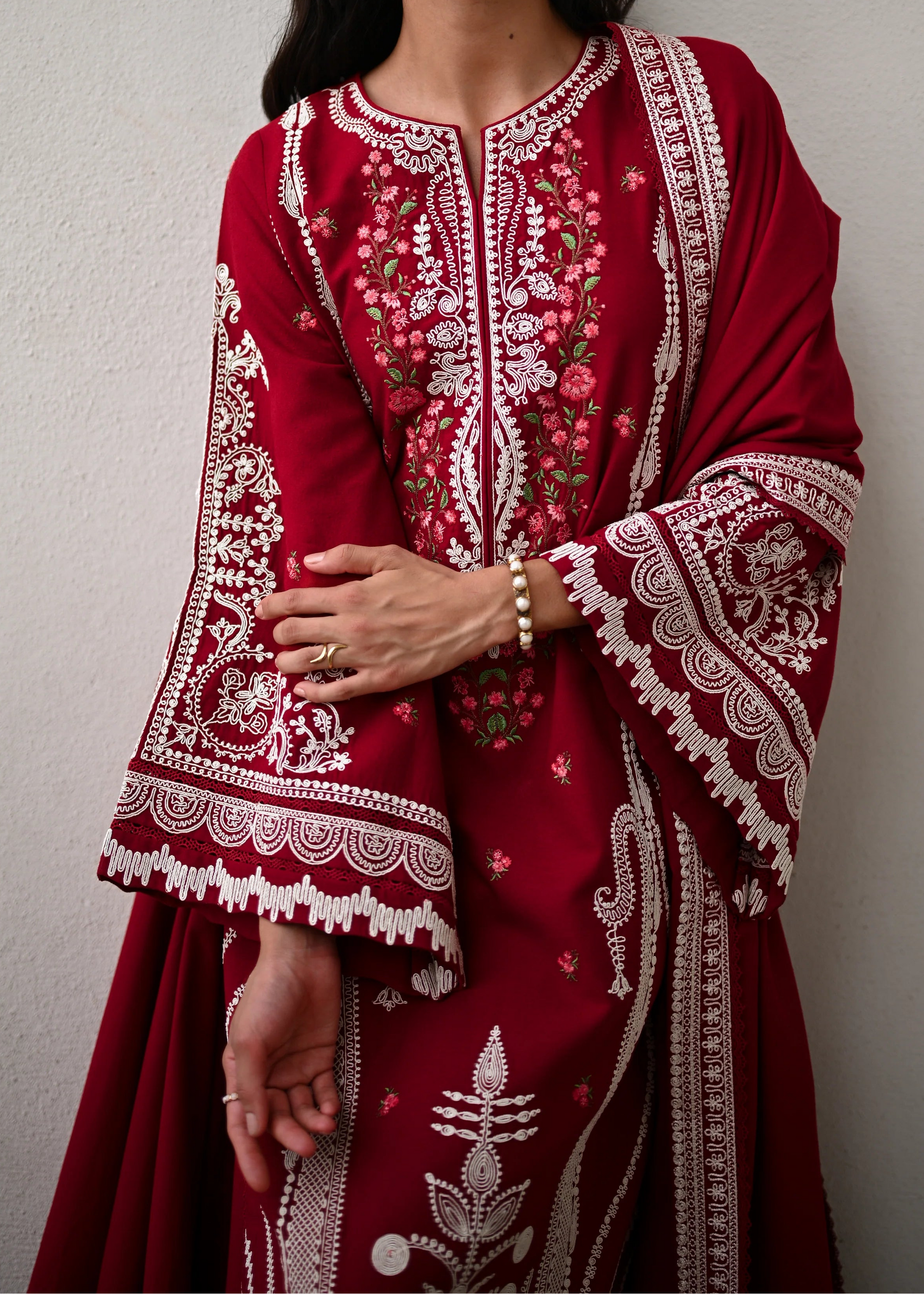 ZAIB | REDDISH | UNSTITCHED LAWN 3PC