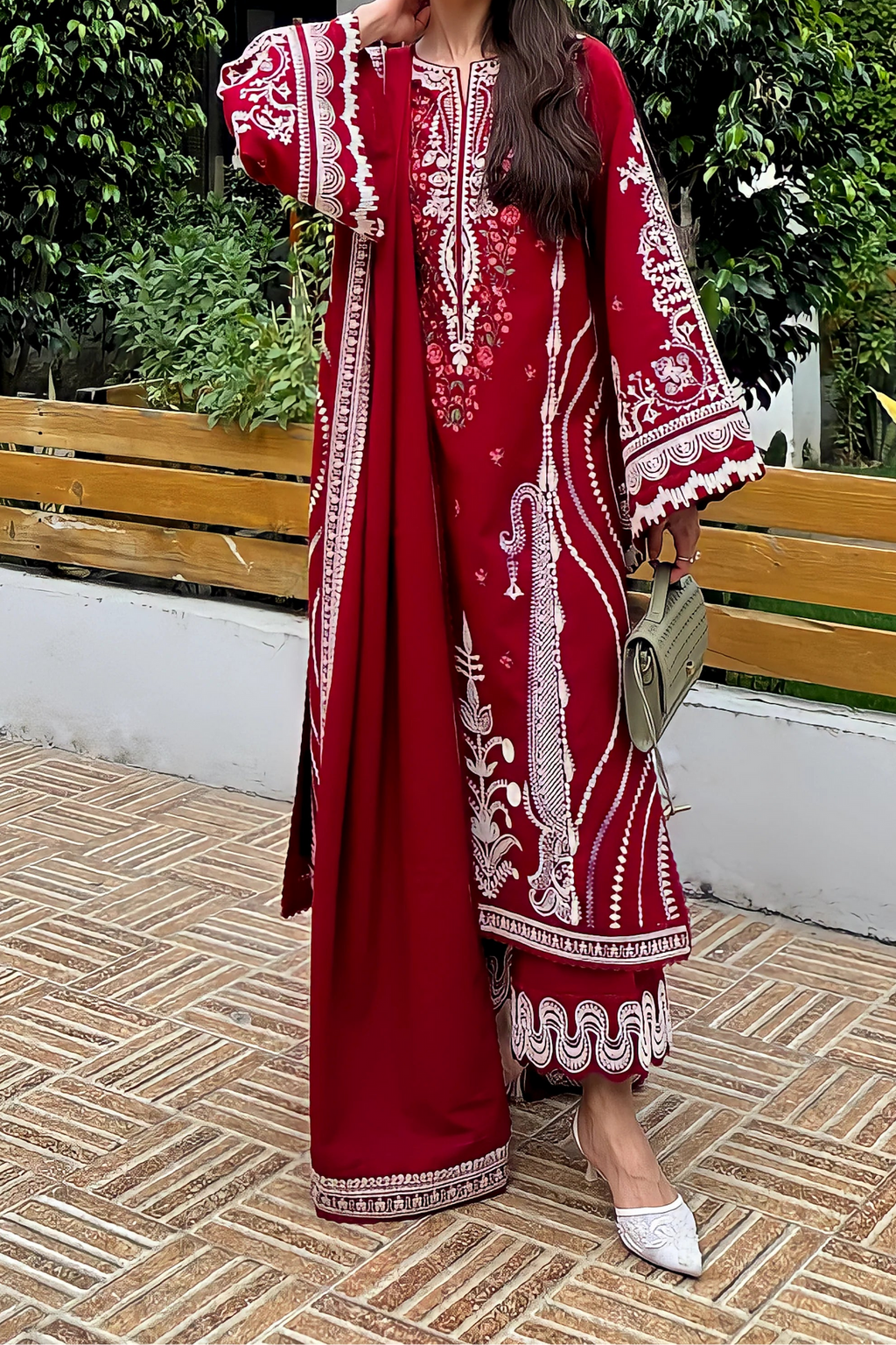 ZAIB | REDDISH | UNSTITCHED LAWN 3PC
