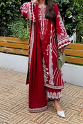 ZAIB | REDDISH | UNSTITCHED LAWN 3PC