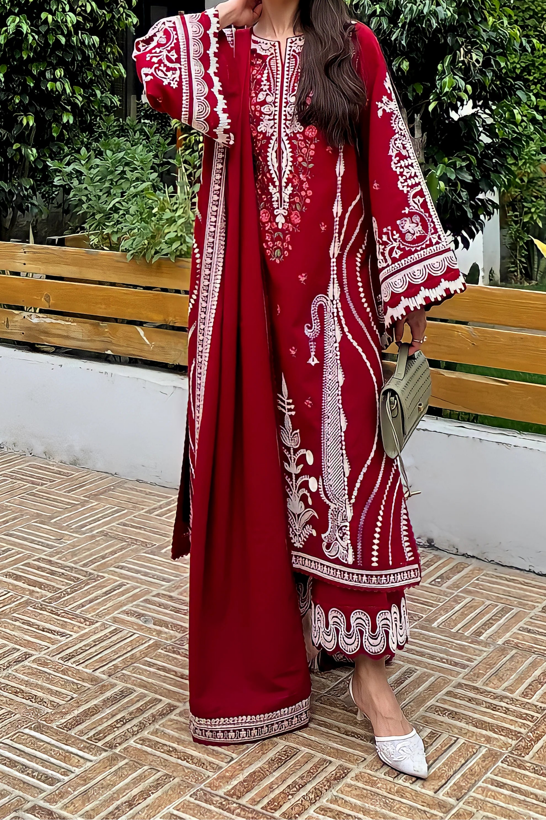 ZAIB | REDDISH | UNSTITCHED LAWN 3PC