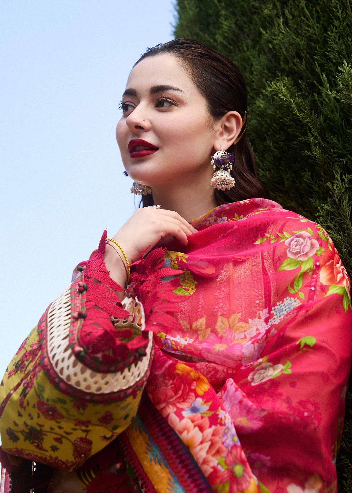 HUSSAIN REHAR - LUXURY UNSTITCHED DHANAK EMBROIDERED 3PC WITH PRINTED SHAWL (SYT-239)