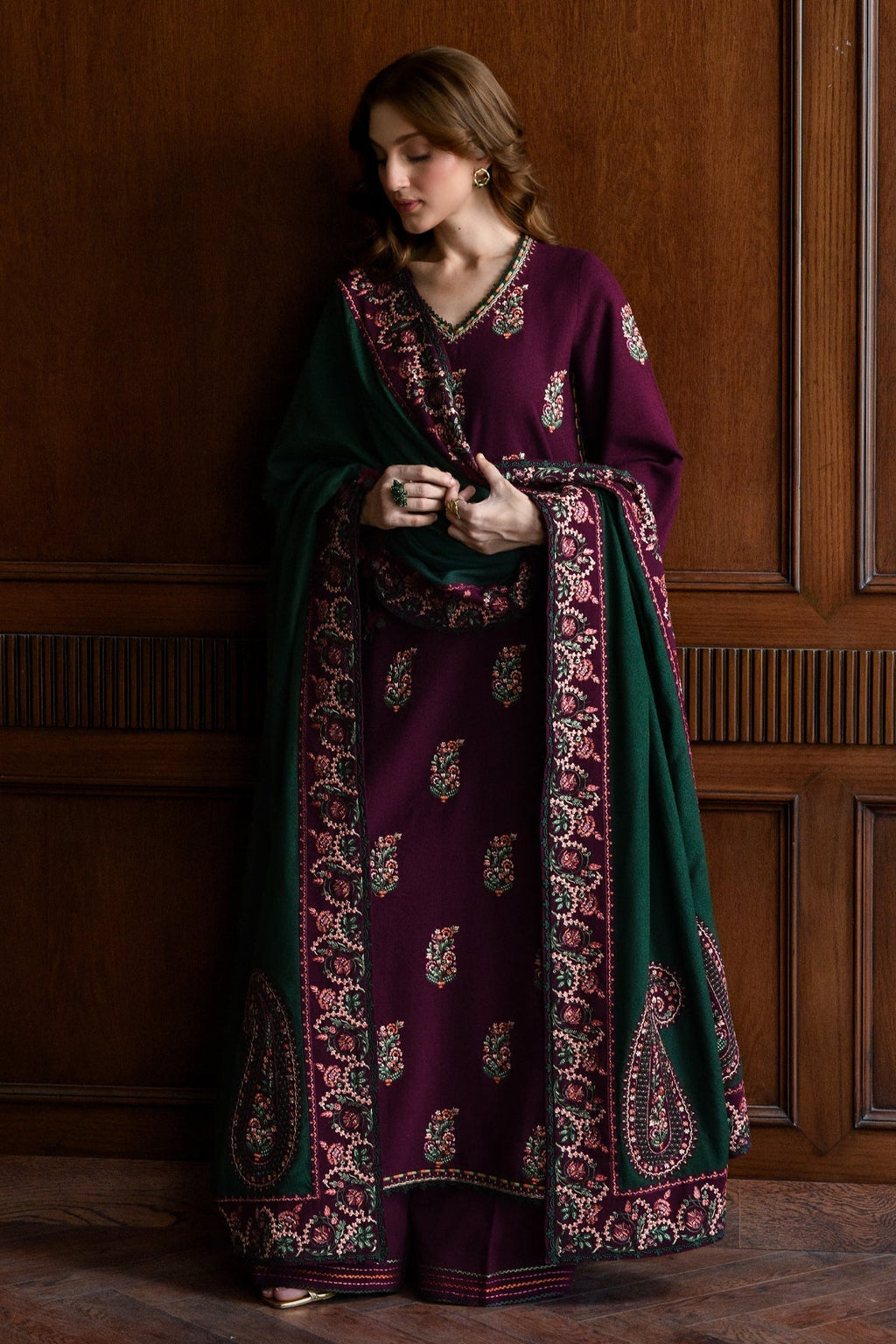 ZAIB | DEEP PLUM | UNSTITCHED LAWN 3PC