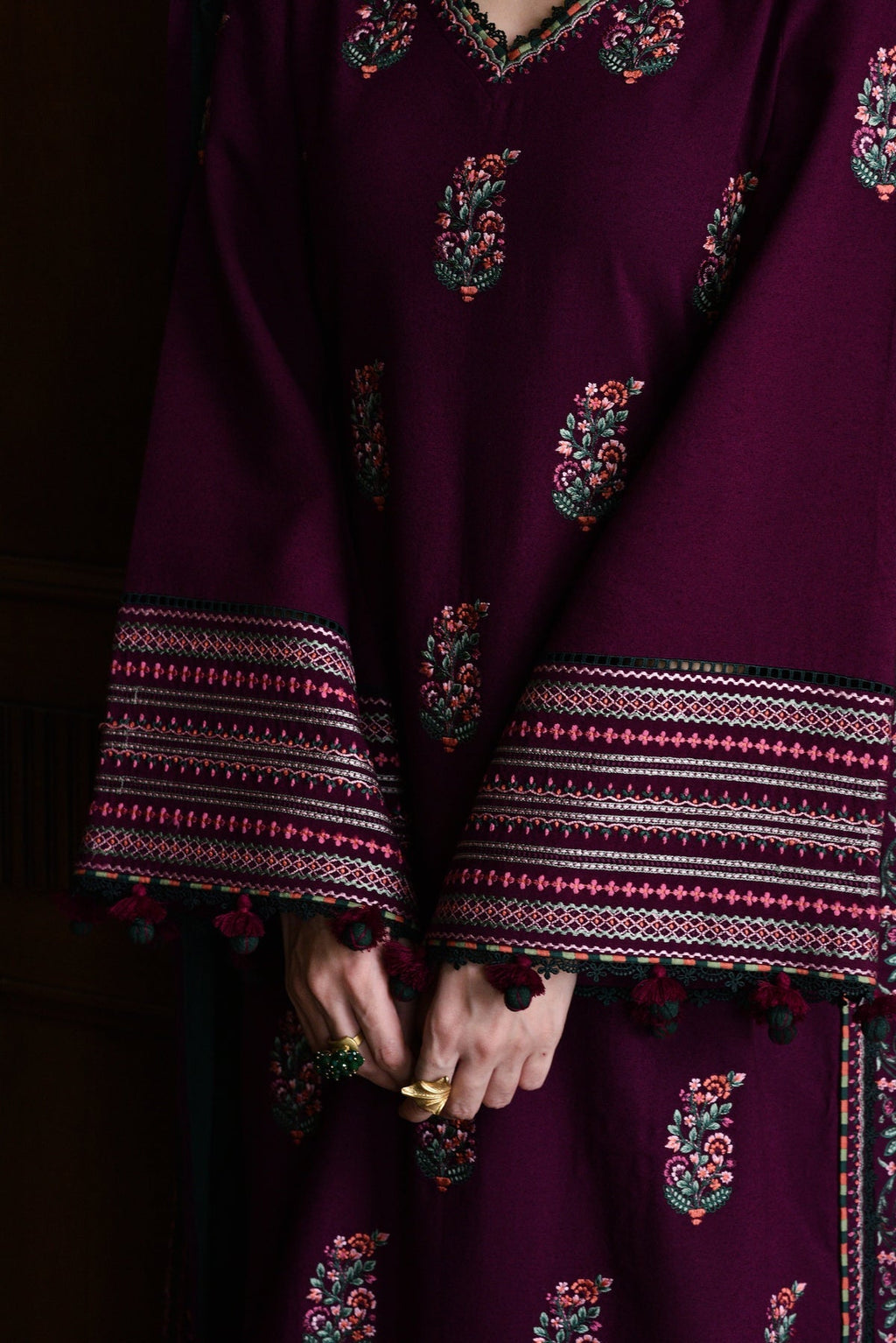 ZAIB | DEEP PLUM | UNSTITCHED LAWN 3PC