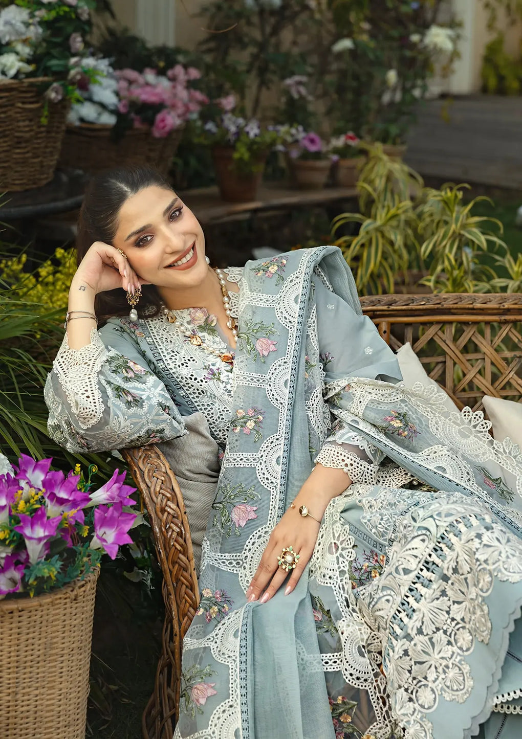 ELAF | SAMAA |UNSTITCHED  LAWN 3PC